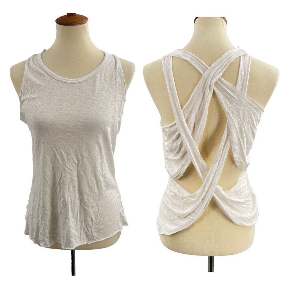 LAMade White Lightweight Back Detail Tee Small New